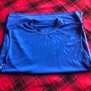 Sleeveless blue Nike dry fit shirt